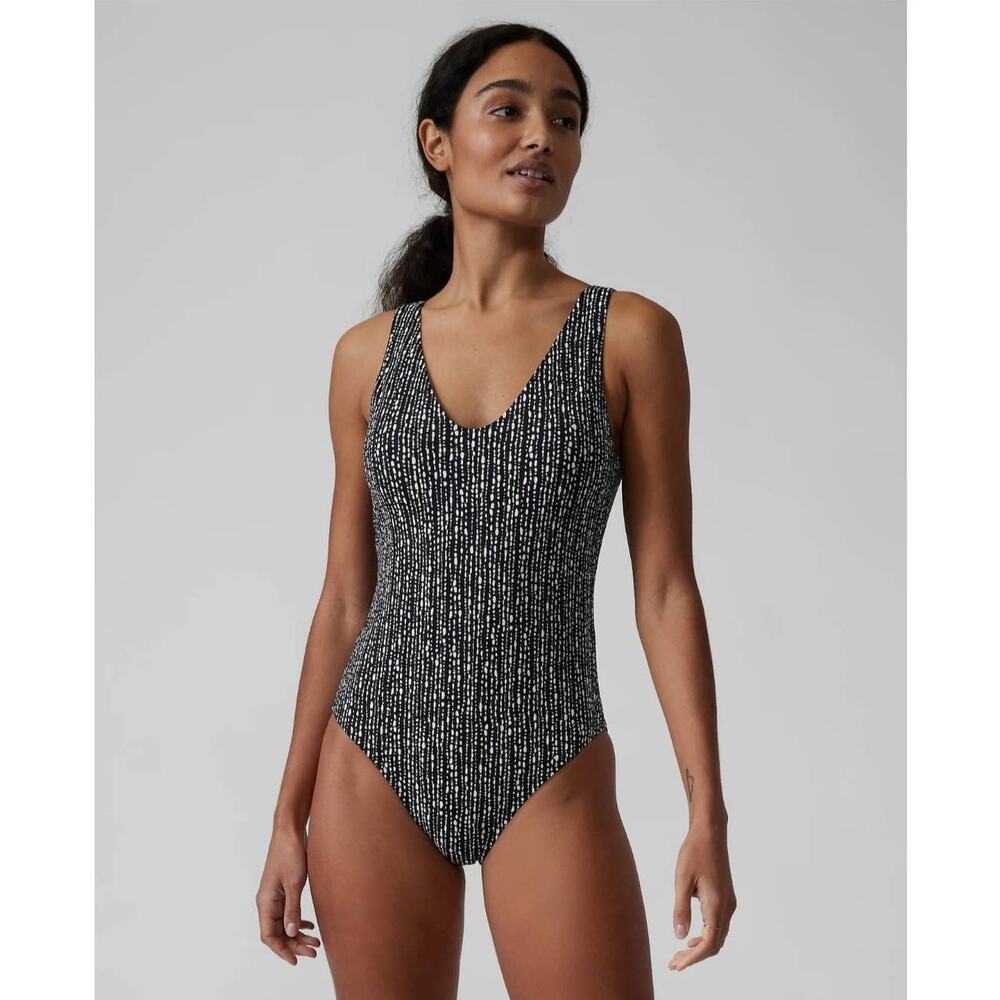NWT Athleta Seychelles one piece swimsuit - SMALL - rice pearls black - SMALL